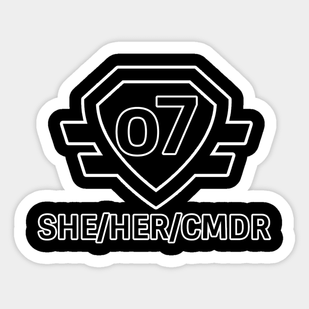 She/Her/CMDR Sticker by Space Cadet Central